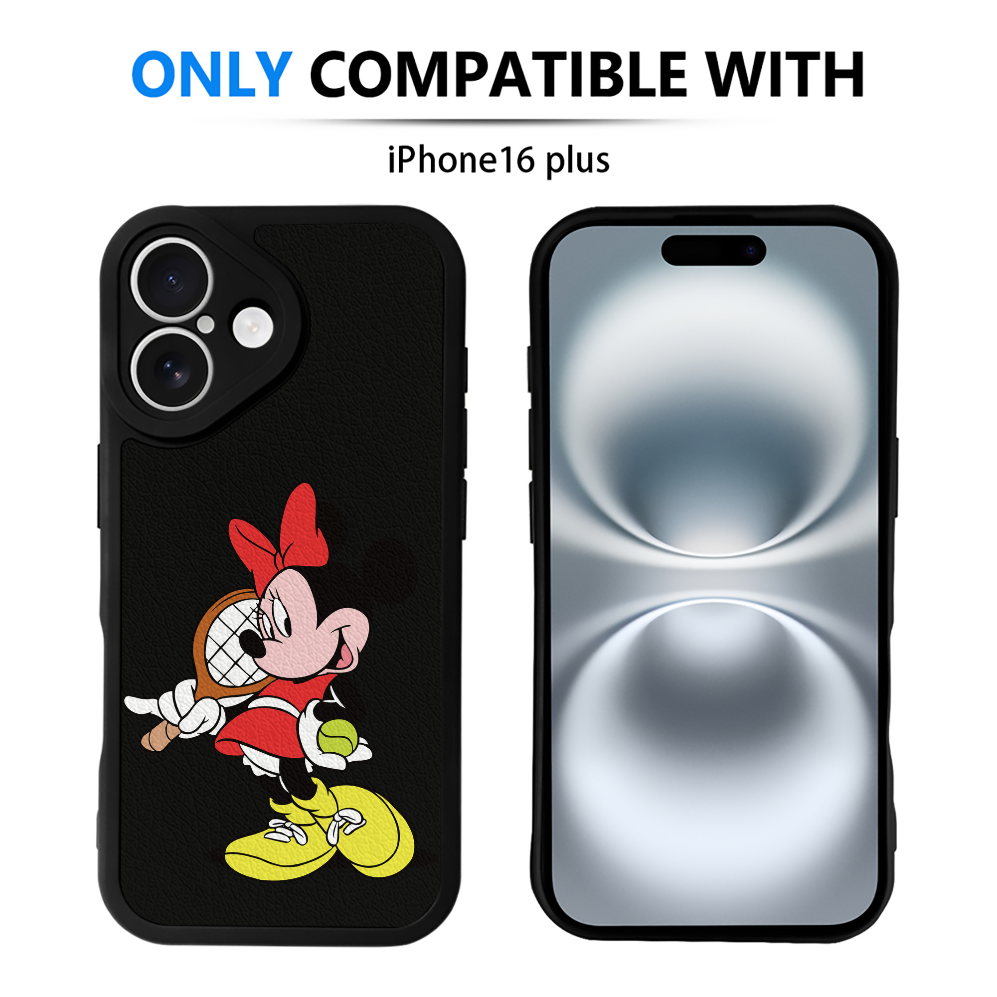（画像用） ミッキーマウス Mickey Mouse 【iPhone 16シリーズ対応】シリコンスマホケース（レザー調） 材質：シリコン
